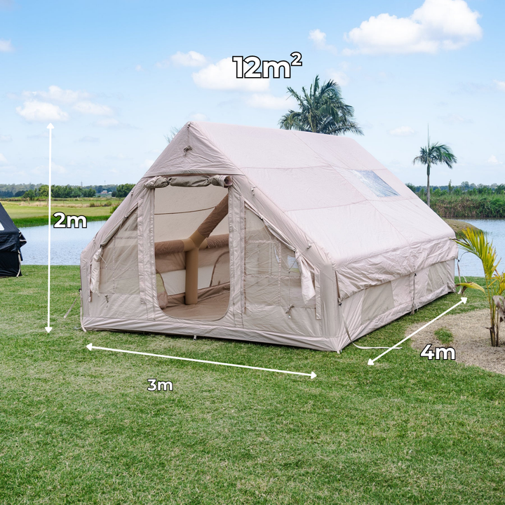 Titan Air Tent (6-8 Person)- Inflatable Camping Tent - BEIGE